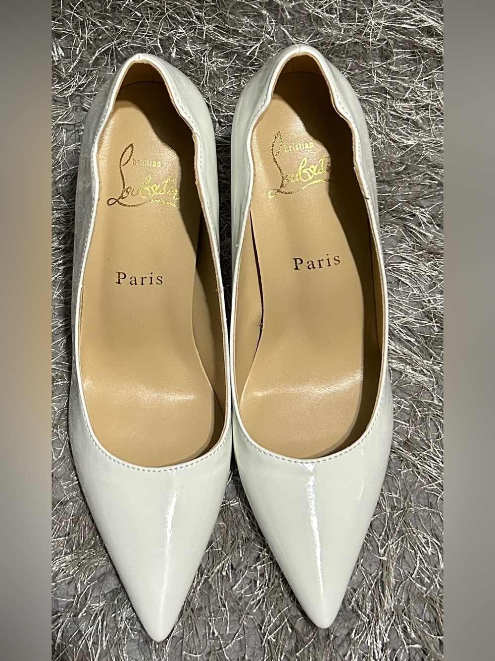 Christian Louboutin White Patent Leather Heels